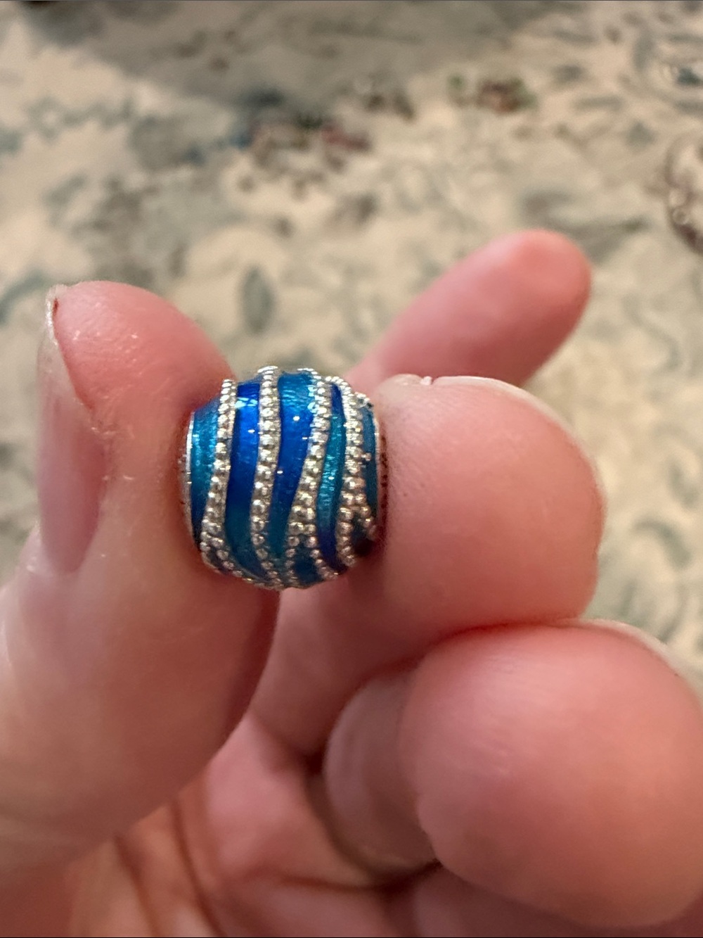 Pandora Blue Wave Crystal Charm Bead